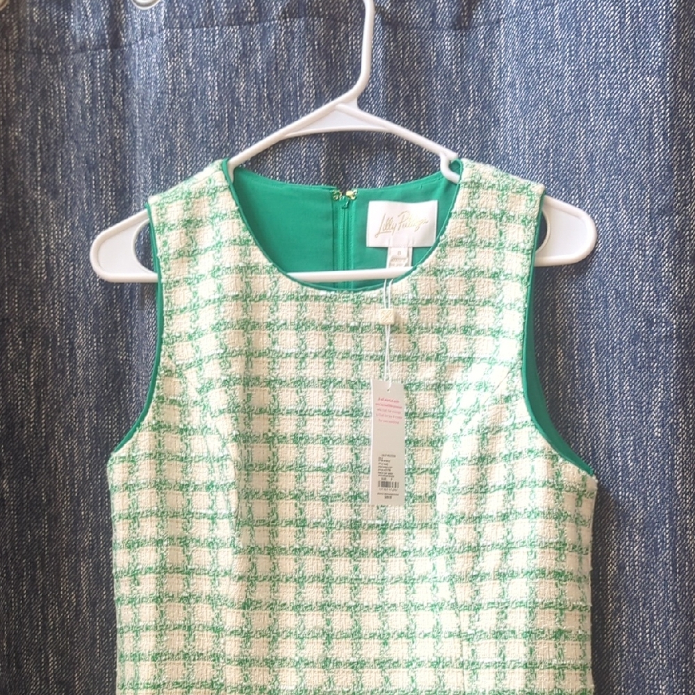 NWT Lilly Pulitzer Fiddle Leaf Mint Green Boucle Dress